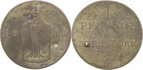 Reuss-Jüngere Linie - Ebersdorf
Heinrich LI. 1779-1822 Pfennig 1812, Saalfeld AKS 55 Jaeger 91 Schmidt und Knab 613 Selten. Kl. Körnung, schön