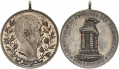 Reuss-Städte und Gemeinden
Gera Silbermedaille 1902. Auf die Einweihung des Bismarck-Denkmals in Gera. Kopf des Reichskanzlers zwischen Zweigen nach ...