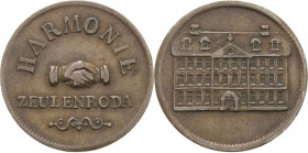 Reuss-Städte und Gemeinden
Zeulenroda Bronzemedaille o.J. Gesellschaft 'Harmonie' in Zeulenroda. Ansicht des Gebäudes der Gesellschaft / Handschlag. ...