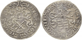 Sachsen-Kurlinie ab 1486 bis 1547 (Ernestiner)
Friedrich III., Georg und Johann 1500-1507 Zinsgroschen o.J. beiderseits 5-blättrige Rosette-Freiberg ...