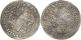 Sachsen-Kurlinie ab 1486 bis 1547 (Ernestiner)
Friedrich III., Georg und Johann 1500-1507 Zinsgroschen o.J Rv. T-Buchholz Umschrift endet: SAXO/SAXO ...