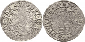 Sachsen-Kurlinie ab 1486 bis 1547 (Ernestiner)
Friedrich III., Johann und Georg 1507-1525 Zinsgroschen o.J. T-Buchholz Umschrift endet: SAX/SAX Keili...