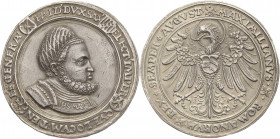 Sachsen-Kurlinie ab 1486 bis 1547 (Ernestiner)
Friedrich III. der Weise 1486-1525 Doppelter Guldengroschen o.J. Hall. Auf seine bestehende Generalsta...