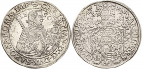 Sachsen-Kurlinie ab 1547 (Albertiner)
Christian I. 1586-1591 Taler 1590, HB-Dresden Keilitz/Kahnt 142 Schnee 731 Davenport 9806 29.28 g. Selten in di...