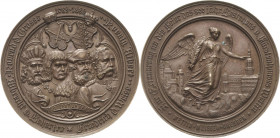 Sachsen-Kurlinie ab 1547 (Albertiner)
Albert 1873-1902 Bronzemedaille 1889 (W. Schwarz/E. Andresen) 800-Jahrfeier des Hauses Wettin. Brustbilder von ...