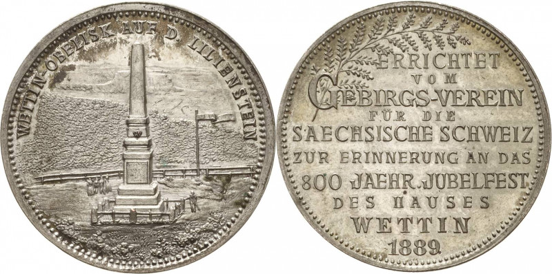 Sachsen-Kurlinie ab 1547 (Albertiner)
Albert 1873-1902 Versilberte Bronzemedail...