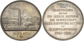 Sachsen-Kurlinie ab 1547 (Albertiner)
Albert 1873-1902 Silbermedaille 1891 (M. Barduleck) 150-jähriges Bestehen der Gewerkschaft "Alte Hoffnung Gotte...