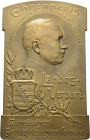 Sachsen-Kurlinie ab 1547 (Albertiner)
Friedrich August III. 1904-1918 Einseitige Bronzeplakette o.J. (Glaser & Sohn) Ehrenpreis des Landesverbandes s...