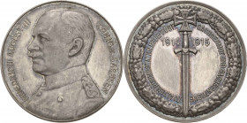 Sachsen-Kurlinie ab 1547 (Albertiner)
Friedrich August III. 1904-1918 Silbermedaille 1915 (Lauer) "Sachsenmut und Sachsentreue". Brustbild des Königs...