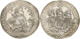 Sachsen-Altenburg 1603-1672
Johann Philipp, Friedrich, Johann Wilhelm, Friedrich Wilhelm II. 1603-1625 Taler 1624, WA-Saalfeld Rv-Umschrift endet ALD...