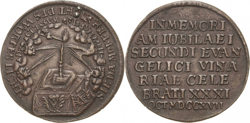 Sachsen-Neu-Weimar 1641-1728
Wilhelm Ernst 1683-1728 Bronzeabschlag des 1/2 Tal...