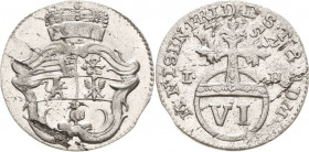 Sachsen-Weimar-Eisenach
Ernst August Constantin unter Vormundschaft 1749-1755 6 Pfennig 1754, IH-Eisenach Zwitterprägung Koppe 508/509 Slg. Merseburg...