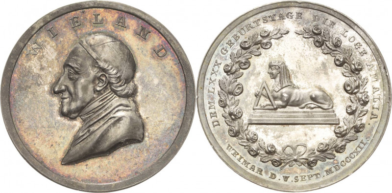 Sachsen-Weimar-Eisenach
Carl August 1775-1828 Silbermedaille 1812 (A. Facius) A...