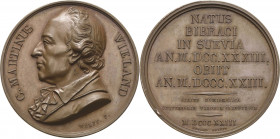 Sachsen-Weimar-Eisenach
Carl August 1775-1828 Bronzemedaille 1823 (Wolff) Series numismatica universalis virorum illustrium - Wieland. Brustbild nach...