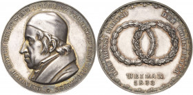 Sachsen-Weimar-Eisenach
Carl Friedrich 1828-1853 Silbermedaille 1833 (A. Facius) Gedächtnismedaille auf Heinrich Meyer, geprägt auf Veranlassung der ...