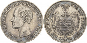 Sachsen-Weimar-Eisenach
Carl Alexander 1853-1901 Taler 1870, A-Berlin AKS 33 Jaeger 535 Kahnt 516 Davenport 847 Sehr schön