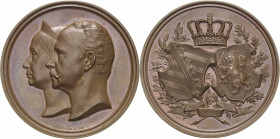 Sachsen-Weimar-Eisenach
Carl Alexander 1853-1901 Bronzemedaille 1892 (Uhlmann/Loos) Goldene Hochzeit Carl Alexanders mit Marie Sophie Luise, Prinzess...