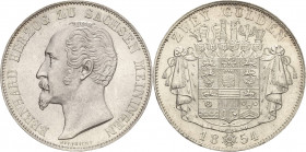 Sachsen-Meiningen
Bernhard Erich Freund 1803-1866 Doppelgulden 1854, München AKS 183 Jaeger 445 Kahnt 506 Davenport 837 Prachtvolles Exemplar. Prägef...