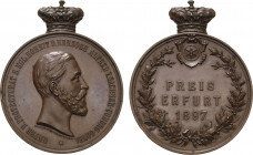 Sachsen-Coburg-Gotha
Alfred 1893-1900 Bronzemedaille 1897 (Mayer & Wilhelm) Preismedaille. Kopf nach rechts / Unter Mainzer Wappenschild 4 Zeilen Sch...
