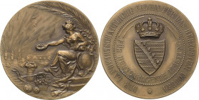 Sachsen-Coburg-Gotha
Carl Eduard 1905-1918 Bronzemedaille o.J. (Lauer) Verdienstmedaille des landwirtschaftlichen Vereins. Bekröntes Wappen / Weiblic...