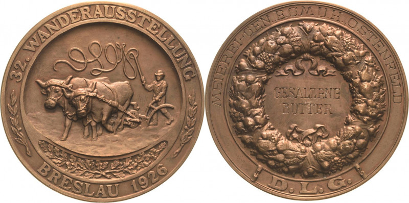 Schlesien-Städte
Breslau Bronzemedaille 1926 (unsigniert) Prämie der 32. Wander...