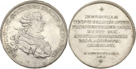 Schwarzburg-Rudolstadt
Ludwig Günther II. 1767-1790 Taler 1780, ICK-Saalfeld Auf die zweite Vermählung seines Sohnes, Erbprinz Friedrich Karl, mit Au...