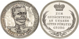 Schwarzburg-Rudolstadt
Georg Albert + 1890 Silbermedaille 1890. Auf seinen Tod. Brustbild halbrechts / 5 Zeilen Schrift zwischen Krone und Zweigen. 2...