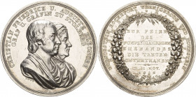 Stolberg-Wernigerode
Christian Friedrich 1778-1824 Silbermedaille 1818 (Loos) Goldene Hochzeit mit Auguste Eleonore von Stolberg-Stolberg. Beider Bru...