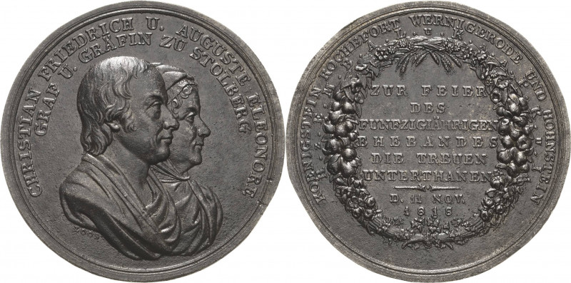 Stolberg-Wernigerode
Christian Friedrich 1778-1824 Eisengussmedaille 1818 (Loos...