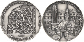 Torgau
 Silbermedaille 2004. 2. Sächsische Landesaustellung in Torgau. Schloss Hartenfels / Die Hl. 3 Könige. 40 mm, 31,05 g. Mit Originaletui und Ze...