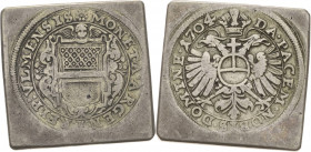 Ulm, Stadt
 Guldenklippe 1704. Kontributionsprägung. 28,5 x 29 mm, 14,42 g Nau 156 Brause-Mansfeld Tf. 26, 5 Sehr schön

Während des Spanischen Erb...