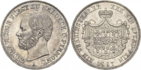 Waldeck und Pyrmont
Georg Victor 1845-1893 Taler 1867, A-Berlin AKS 45 Jaeger 45 Kahnt 551 Davenport 929 Vorzüglich