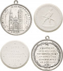 Zittau
 Zinnmedaille 1837 (unsigniert) Auf den Wiederaufbau der St. Johanniskirche. Ansicht der Kirche / 6 Zeilen Schrift im Kranz. 43,5 mm, 18,36 g....