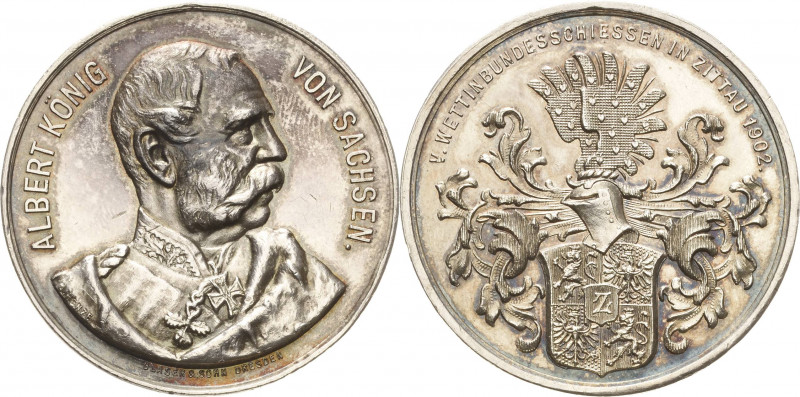 Zittau
 Silbermedaille 1902 (R. Henze/Glaser & Sohn) 5. Wettinbundesschießen. B...
