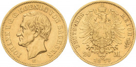 Sachsen
Johann 1854-1873 20 Mark 1873 E Jaeger 258 Fast vorzüglich