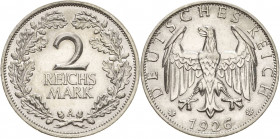 Kleinmünzen
 2 Reichsmark 1926 A Jaeger 320 Fast vorzüglich/vorzüglich