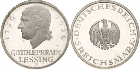 Gedenkausgaben
 5 Reichsmark 1929 F Lessing Jaeger 336 Kl. Kratzer, Polierte Platte