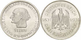 Gedenkausgaben
 3 Reichsmark 1931 A Stein Jaeger 348 Min. Randfehler, vorzüglich-Stempelglanz