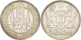 Ausgaben des Freistaates
 5 Gulden 1923. Jaeger D 9 Kl. Kratzer, vorzüglich+