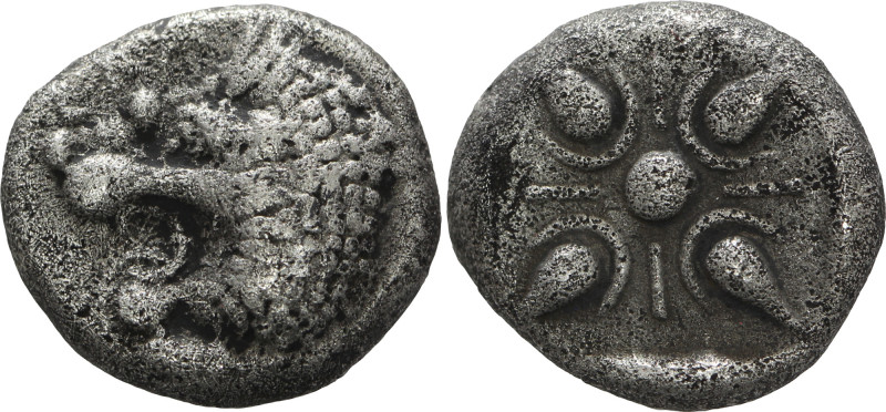 Satraps of Caria, Hekatomnos, AR Drachm. Circa 392/1-377/6 BC.

Obv: EKA Head ...