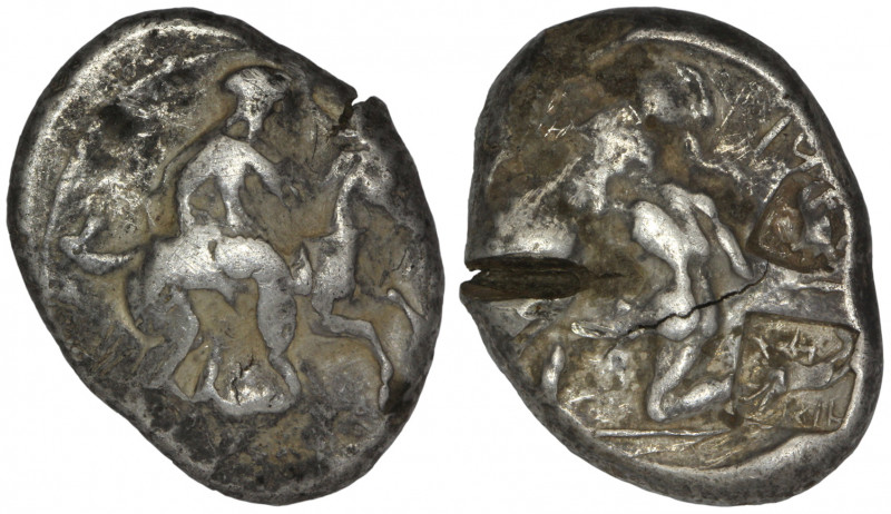 Cilicia, Tarsos, Stater. Circa 410-385 BC.

Obv: Persian satrap on horseback t...