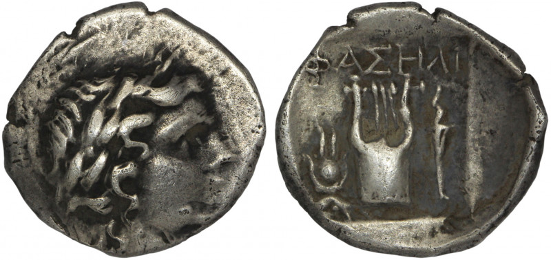 Dynasts of Lycia, Phaselis. AR Drachm. Circa 84-77 BC.

Obv: Laureate head of ...