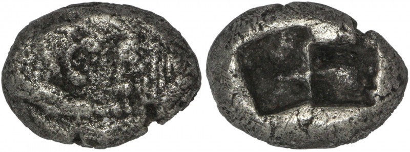 Kings of Lydia, Kroisos. Sardes, AR 1/3 Stater. Circa 560-550 BC.

Obv: Confro...