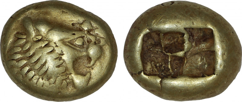 Kings of Lydia, Alyattes II to Kroisos, EL Trite, Sardes. Circa 610-546 BC.

O...