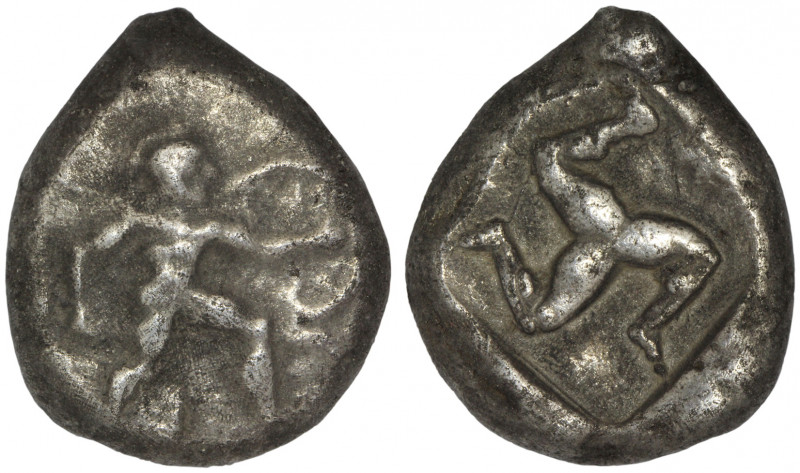 Pamphylia, Aspendos. AR Stater. Circa 465-430 BC.

Obv: Helmeted, nude hoplite...