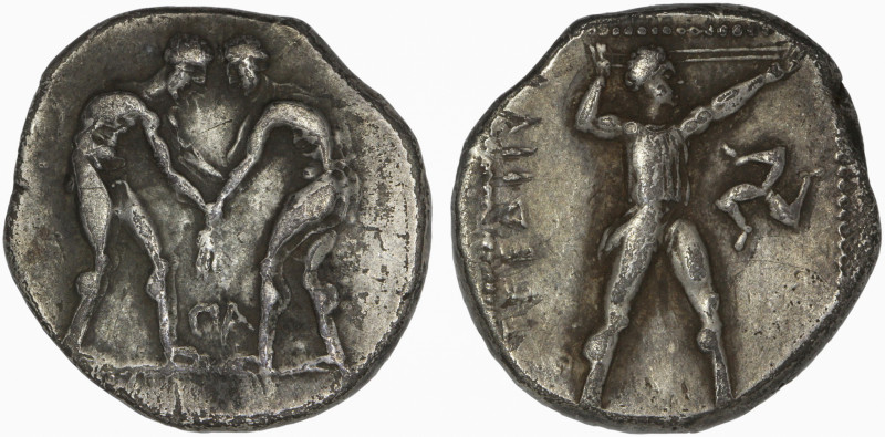 Pamphylia, Aspendos. AR Stater. Circa 380-325 BC.

Obv:Two wrestlers beginning...