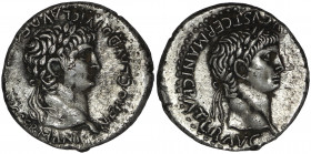 Kings of Cappadocia,, Caesarea. Nero with Divus Claudius Didrachm, Circa 54-68.