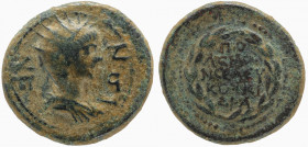 Caria. Cidramus. Nero, as Caesar, 50-54. AE Hemiassarion, Polemon, son of Seleukos, magistrate.