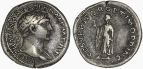 Trajan, AR Denarius. AD 98-117 Rome mint AD 103-111