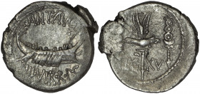 The Triumvirs. Mark Antony, Autumn 32-spring 31 BC. Denarius, Patrae (?) for the 15th legion.